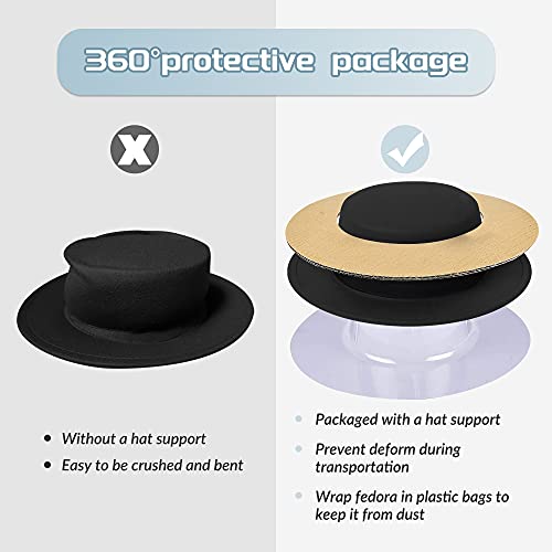JINGSHA Classic Fedora Hat - Two Tone Flat Top with Wide Brim - Adjustable Patchwork Colors - Panama Hat - Image 5