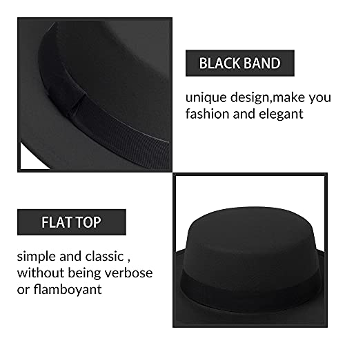 JINGSHA Classic Fedora Hat - Two Tone Flat Top with Wide Brim - Adjustable Patchwork Colors - Panama Hat - Image 3