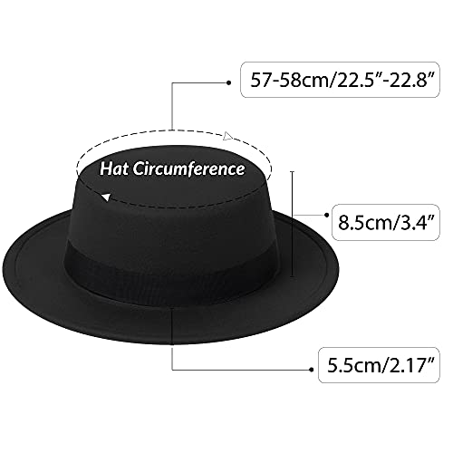 JINGSHA Classic Fedora Hat - Two Tone Flat Top with Wide Brim - Adjustable Patchwork Colors - Panama Hat - Image 2