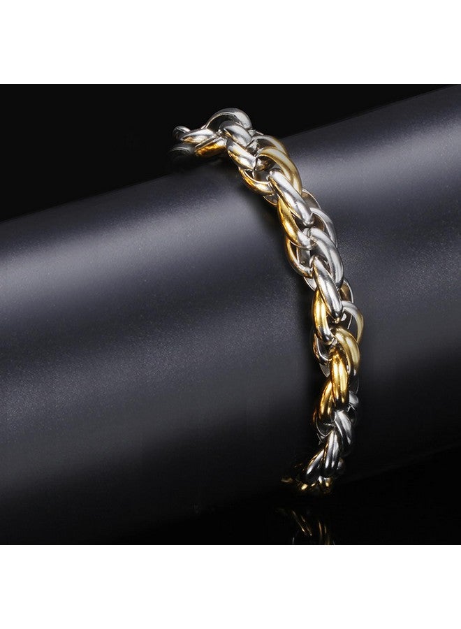 Peora Gold Silver Plated Stainless Steel Metal Openable Bracelet Stylish Jewellery Gift for Men & Boys - Image 5