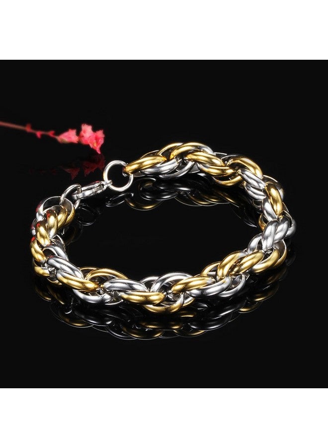 Peora Gold Silver Plated Stainless Steel Metal Openable Bracelet Stylish Jewellery Gift for Men & Boys - Image 2