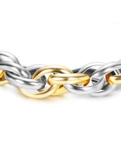 PEORA Peora Gold Silver Plated Stainless Steel Metal Openable Bracelet Stylish Jewellery Gift for Men & Boys  - Image 4
