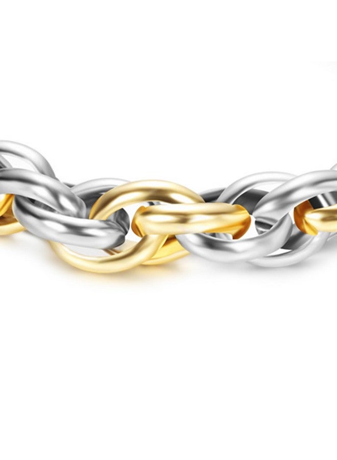 Peora Gold Silver Plated Stainless Steel Metal Openable Bracelet Stylish Jewellery Gift for Men & Boys - Image 4