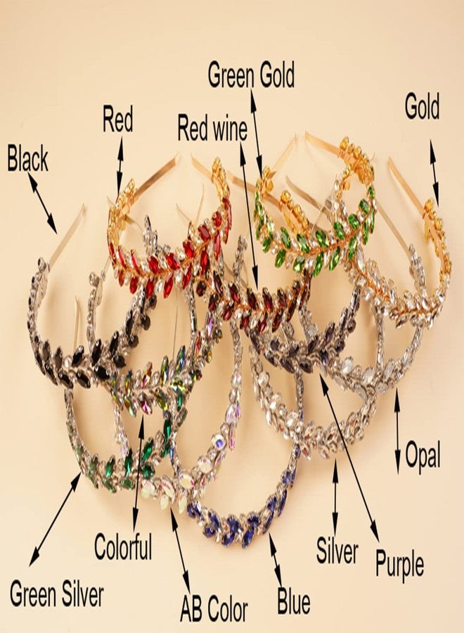 Beryuan Women's Tiaras & Crowns Crystal Wedding Headband Teardrop Red Wine Crystal Rhinestone Hair Accessories for Women & Flower Girls - Image 5