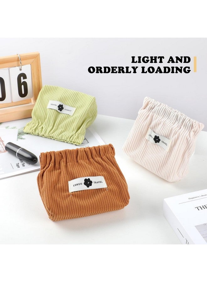 TPTAL Corduroy Elastic Hair Tie Organizer, Pocket Cosmetic Bag, Small Makeup Bag, Travel Lipstick Organizer - Image 3