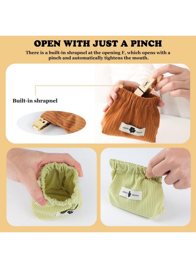 TPTAL Corduroy Elastic Hair Tie Organizer, Pocket Cosmetic Bag, Small Makeup Bag, Travel Lipstick Organizer - Image 4