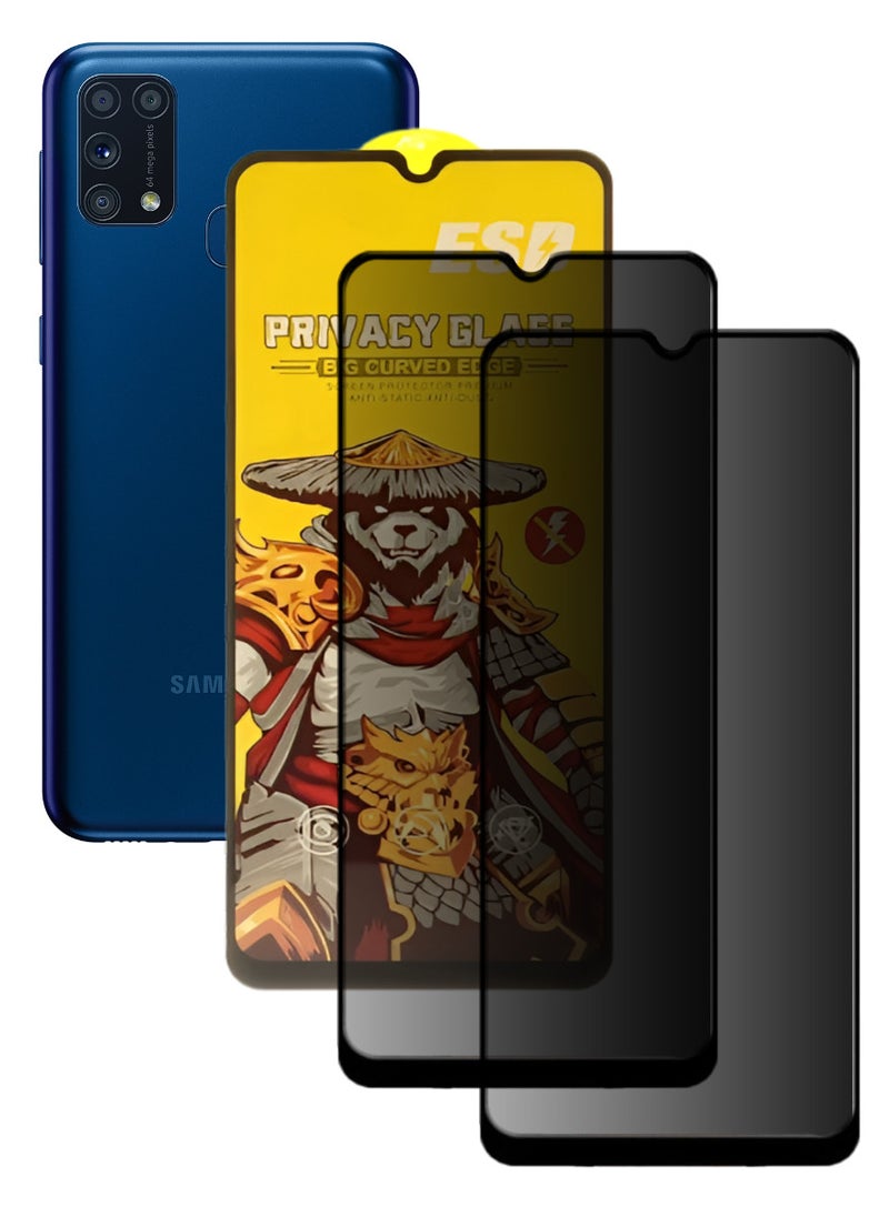 ESD 2 Pieces Tempered Dustproof Privacy Glass Screen Protector Compatible For Samsung Galaxy M31 Prime - Image 1