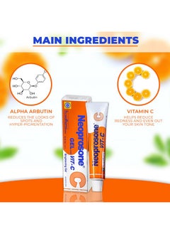 Neoprosone NEOPROSONE, Vitamin C Gel - 1 Fl oz / 30 ml - Brightening Gel Cream for Neck, Face, Body, Armpit, Hands - For Women and Men, with Alpha Arbutin  - Image 3