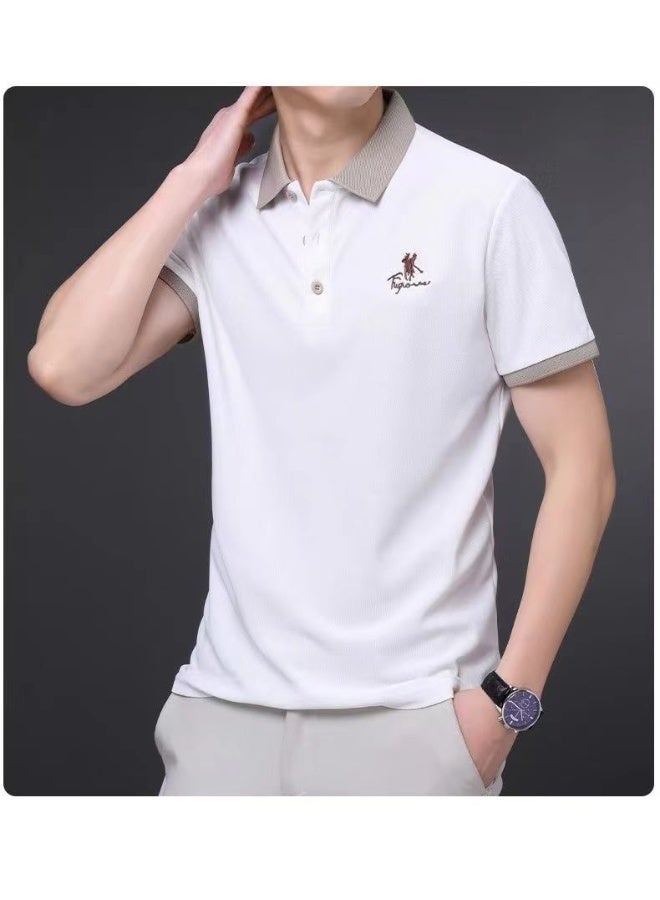 Men's Embroidered Casual Fashion Short Sleeved POLO Shirt Summer Comfortable Top - Image 2