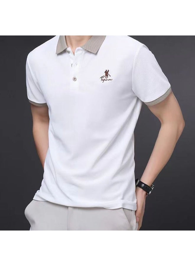 Men's Embroidered Casual Fashion Short Sleeved POLO Shirt Summer Comfortable Top - Image 1