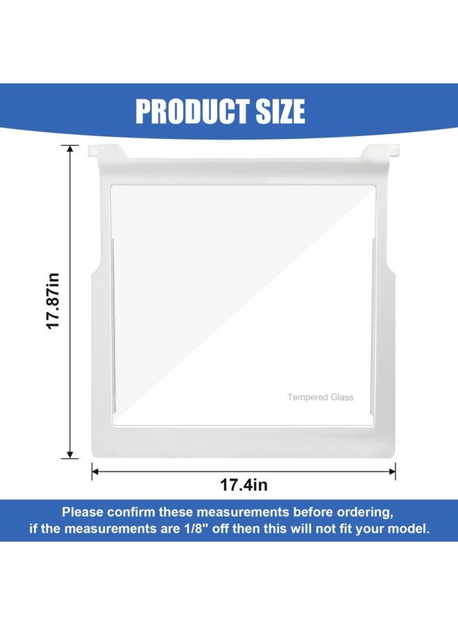 folosem W10276341, WPW10276341, W10167066, 2309523, 2309560 Glass Shelf Compatible with Kenmore, Whirlpool refrigerator parts shelf replacement Part Number : AP6018409, PS11751711 - Image 2