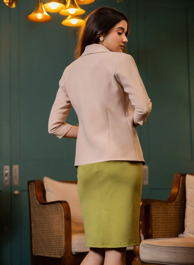 Zigzag Basic Lapel Collared Blazer