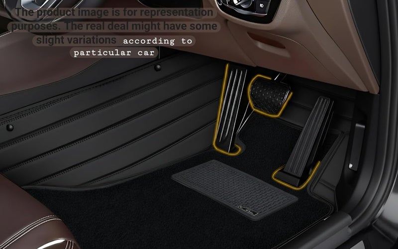 COAZO 10D Compatible with Hyundai Kona Custom Fitted Faux Leather 10D Antiskid Car Floor Mats - Black - Image 2