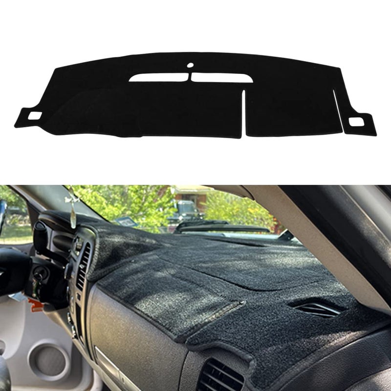 KEDAKEJI Black Dash Cover Fit Compatible with 20072014 Chevy Tahoe Avalanche Suburban GMC YukonYukon XL Sierra  Silverado LTZ Dashboard Cover Carpet