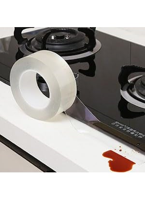 Transparent Sink Tape Silicone Sink Protector Sink Sealer Silicone for Kitchen Tape for Gas Stove Lining Silicone sealant for Kitchen Sink Stove Side Protector 3 Meter  - Image 1