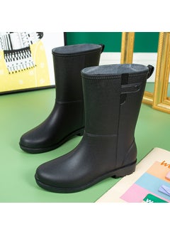 Generic Fashionable Mid-Calf Rain Boots Women2268 cylinder Black 2268 cylinder Black 