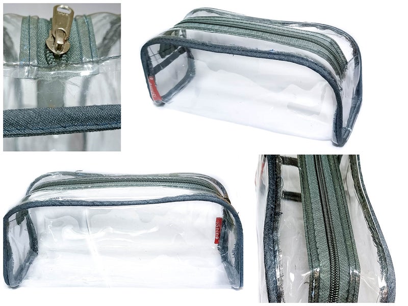 iShine Multipurpose Travel Morning Zipper Pouch for Men and Women(Transparent, Clear) - Medium (Pack of 2, Assorted) - Image 2