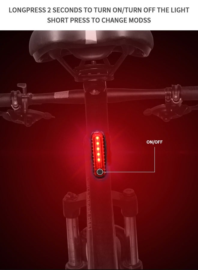 GROIC USB Rechargeable LED Bike Tail Light, Waterproof Helmet Light BIke Light, 330mah Lithium, 4 Light Mode Options - Image 3