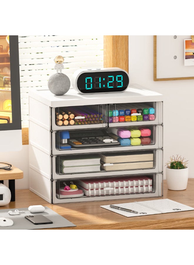 Jinlongxing Drawer-style File Storage Cabinet, Office Desk Organizer For Small Items, Aesthetic A4 Doent Storage, Transparent Stationery Storage Cabinet, Drawer-style Desktop File And Item Organizer