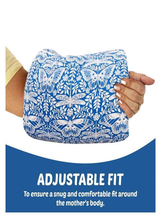 ZIKKU Arm Feeding Pillow for New Born Baby Washable, 100% Cotton Soft and Comfort Perfect for Breastfeeding & Breathable Fabric for Baby and Mom, Lightweight Feeding Pillow Floral Pattern (Blue) - Image 4