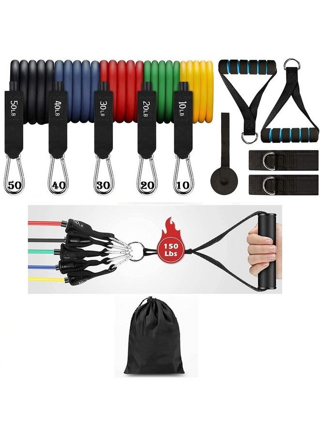 Grab Classy احصل على أحزمة مقاومة أنيقة للتمرين للرجال والنساء | أحزمة تمرين SUPER STRONG للرجال | أنبوب مقاومة للتمرين 11 قطعة مع مقبض | حزام مقاوم لتمرين الرجال | أحزمة تمرين من اللاتكس للرجال | أحزمة جيم مقاومة متينة - Image 1