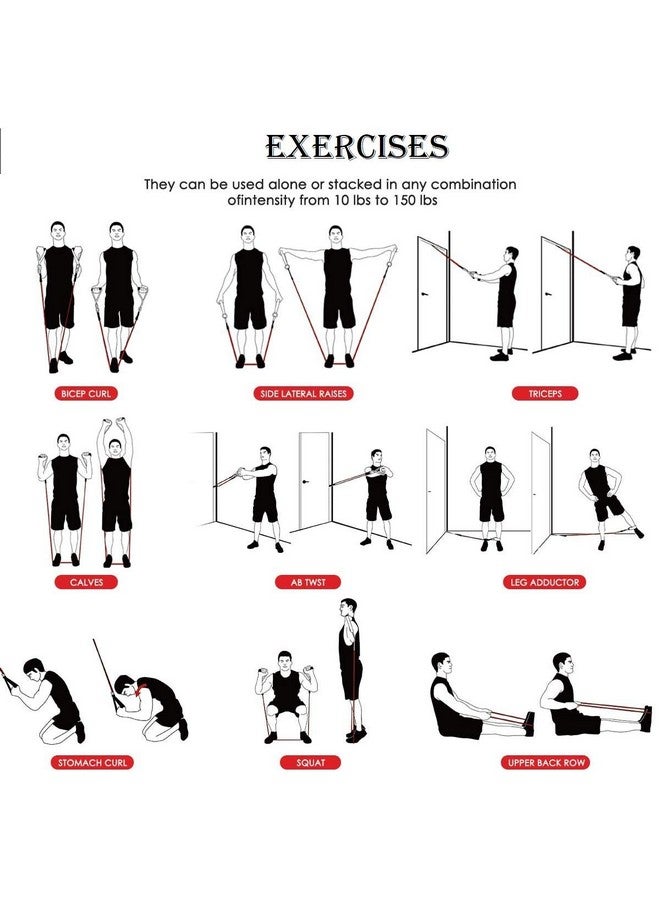 Grab Classy احصل على أحزمة مقاومة أنيقة للتمرين للرجال والنساء | أحزمة تمرين SUPER STRONG للرجال | أنبوب مقاومة للتمرين 11 قطعة مع مقبض | حزام مقاوم لتمرين الرجال | أحزمة تمرين من اللاتكس للرجال | أحزمة جيم مقاومة متينة - Image 5