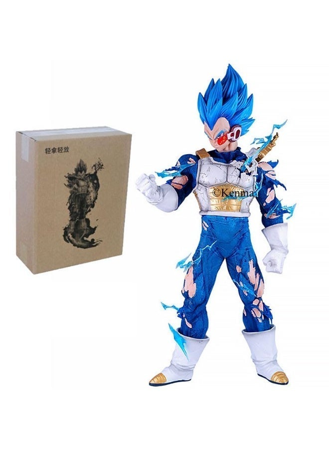 KENMA Vegeta with 4 Interchangable Heads Battle Mode Action Figure PVC Anime Figurine Multicolour Collectible Model rag - 45 CM - Image 4