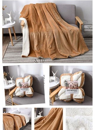 Soft Flannel Sherpa King Size Blanket Gold 90x100 cm - pzsku/Z207BA49AA19B18A937B9Z/45/_/1644350366/a8fc6ea7-e09f-46db-8699-f1ae7f96f981