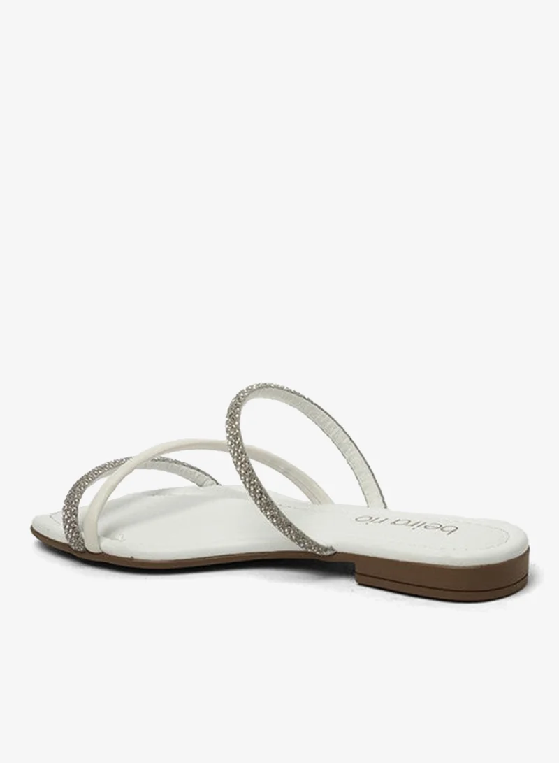 Beira Rio White Flat Sandals for Women – Stylish Ladies Flat Sandals & Comfortable Flat Slippers for Women | Best Price UAE