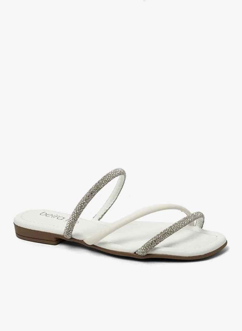 Beira Rio White Flat Sandals for Women – Stylish Ladies Flat Sandals & Comfortable Flat Slippers for Women | Best Price UAE