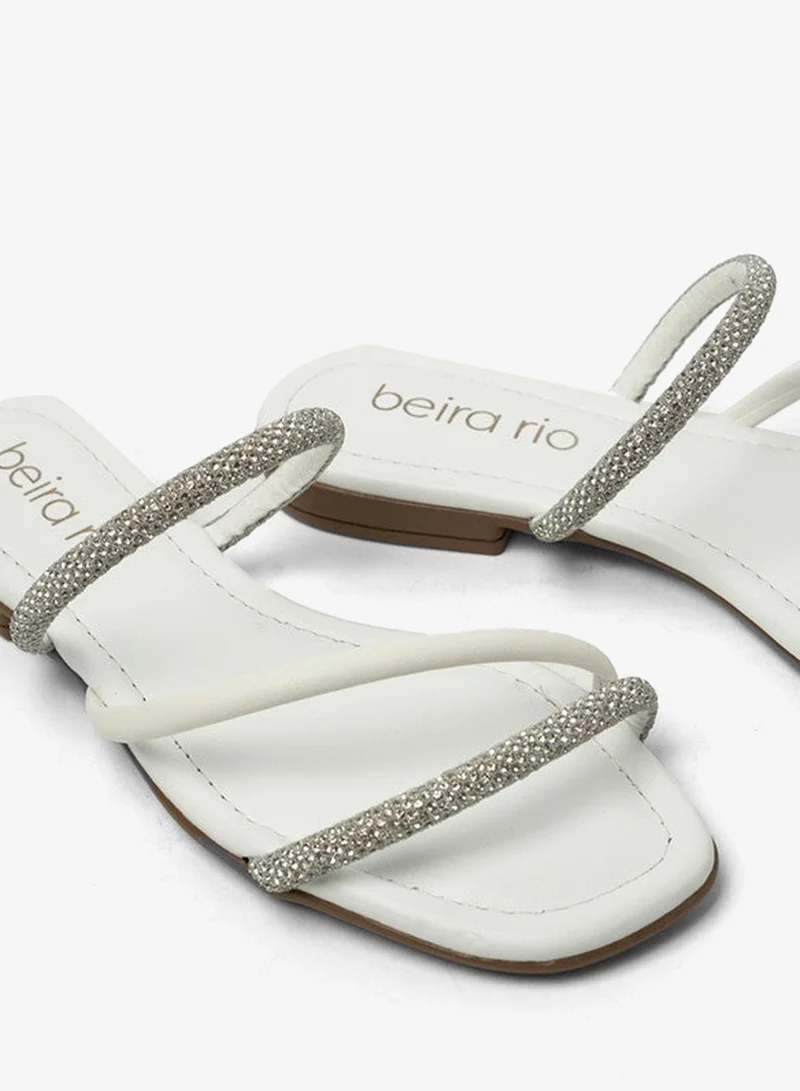 Beira Rio White Flat Sandals for Women – Stylish Ladies Flat Sandals & Comfortable Flat Slippers for Women | Best Price UAE