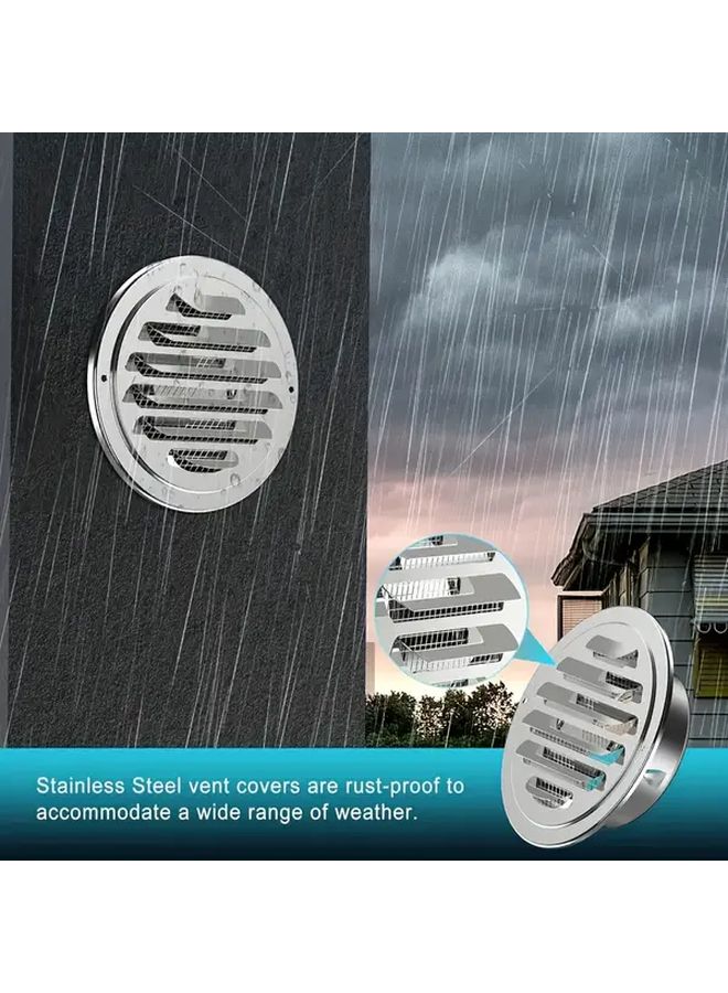 Stainless Steel Wall Vent Grille 2.56 Inch Round Air Drainage Cap Insect Protection Easy Installation - Image 3