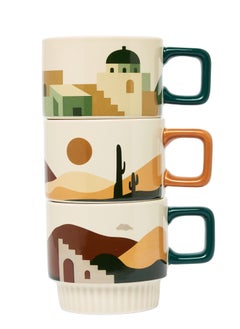 Prickly Pear Set of 3 Stacking Desert Mugs  - Image 1