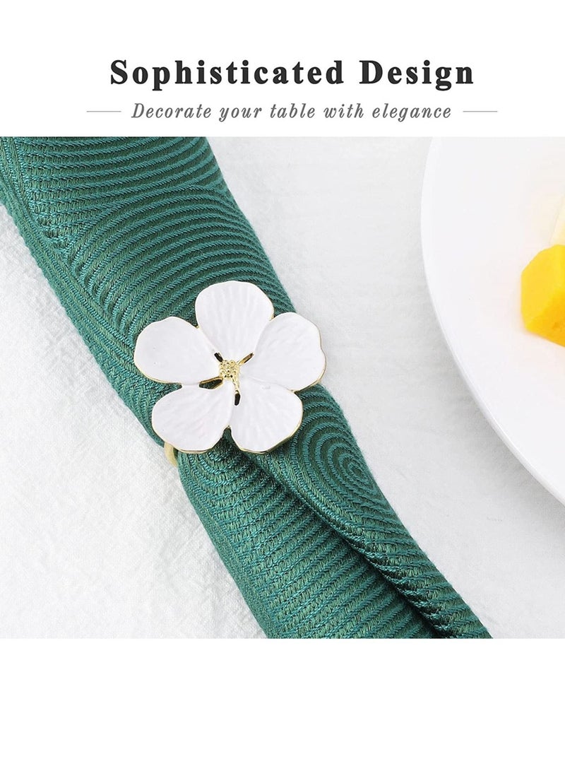 Excefore Napkin Rings, Table Alloy Petal Napkin, Buckle Napkin Ring, Flowers Dinner Tables Rings, Elegant Ornament  - Image 5