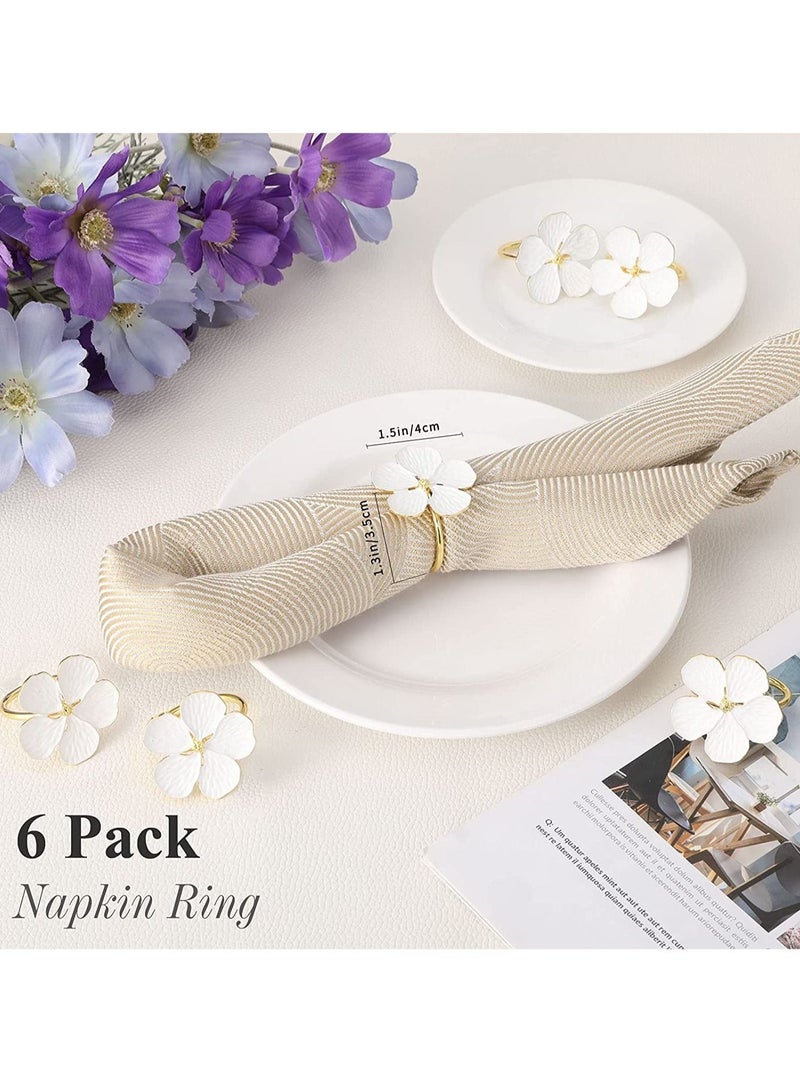 Excefore Napkin Rings, Table Alloy Petal Napkin, Buckle Napkin Ring, Flowers Dinner Tables Rings, Elegant Ornament  - Image 4
