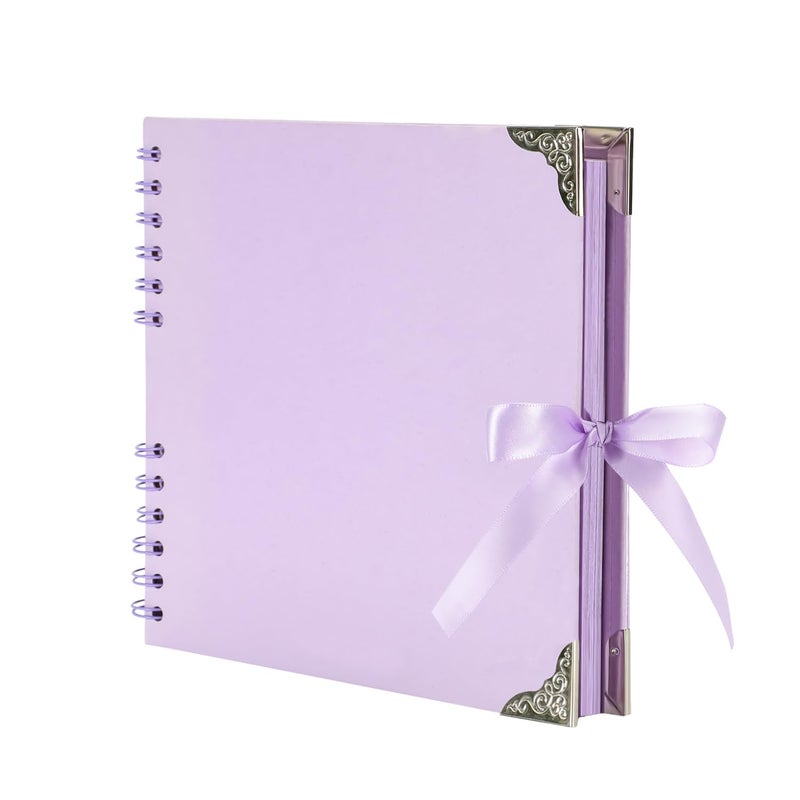 LOYAL BOOK Scrapbook (8 x 8 inch) Scrapbook Album 60 Pages Ideal for Your DIY Scrapbooking Albums Wedding and Anniversary Family Photo Album (purple) - Image 1