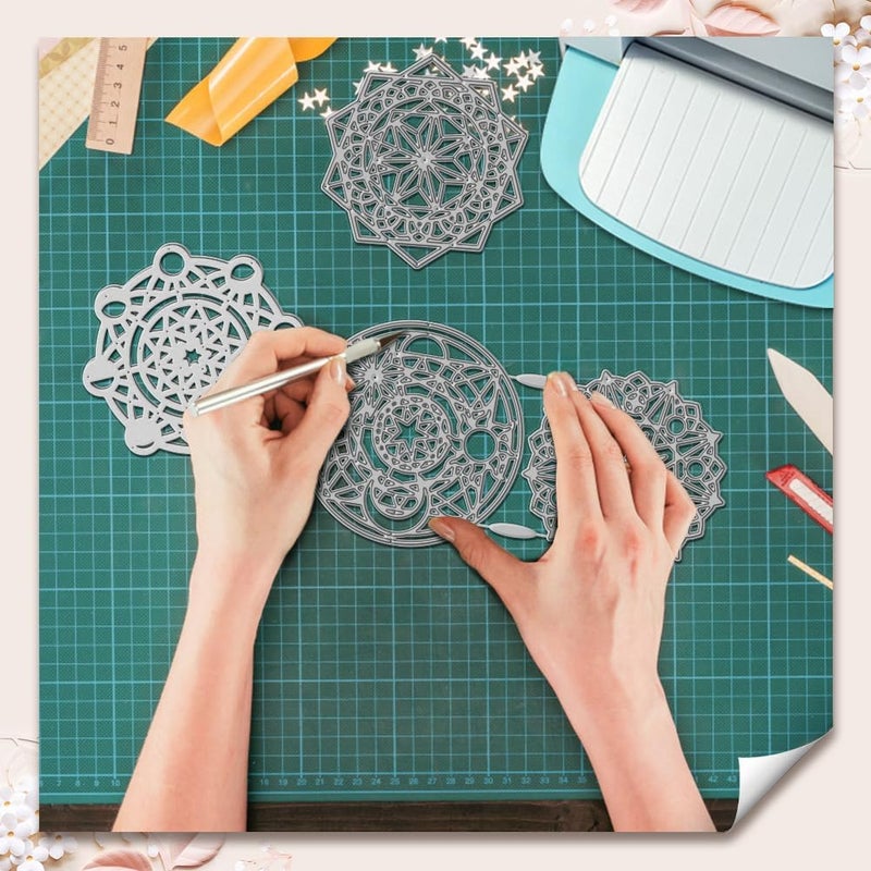 Scheduled warehouse deliver WADORN 6Pcs Magic Array Metal Cutting Dies, Vintage Magic Circle Metal Cutting Dies Stencils Round Lace Frame Background Embossing Tool Cut Stencils for DIY Paper Scrapbooking Album Craft Budget global standard quality Better quality than ordinary goods Fresh modern design Worldwide popular practical build Elegant upgraded practical design Famous in Saudi local markets Flexible sizing options Special offer Natural material Multi-price design picks Repeated detach compatible build Durability enhanced This year new model Heavy load resistant Best market price Latest available item Indoor outdoor all-purpose fit Expert recommended Hot & cold climate compatible Ship within Saudi Arabia Gulf market standard build Safe silicone build Different assemble options Ideal for various demands - Image 4