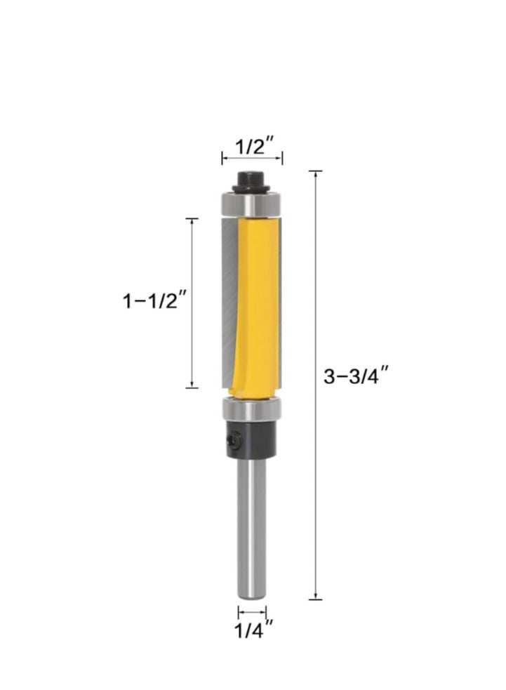 Yakumuz Yakumuz 1/4 Inch Shank Pattern Flush Trim Router Bit Set with Top and Bottom Bearing - 2 Sizes  - Image 4