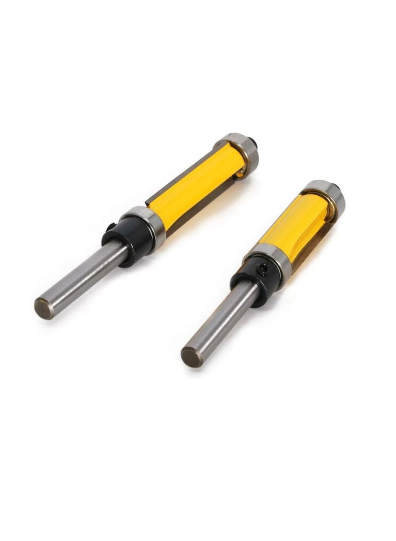 Yakumuz Yakumuz 1/4 Inch Shank Pattern Flush Trim Router Bit Set with Top and Bottom Bearing - 2 Sizes  - Image 5
