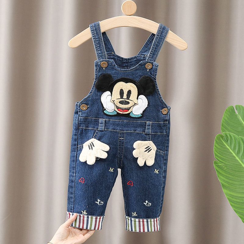 Baby'S Denim Buckle Pants Children'S Shoulder Buckle Pants Boys And Girls Casual Trousers Infant Vat Trousers - Image 3