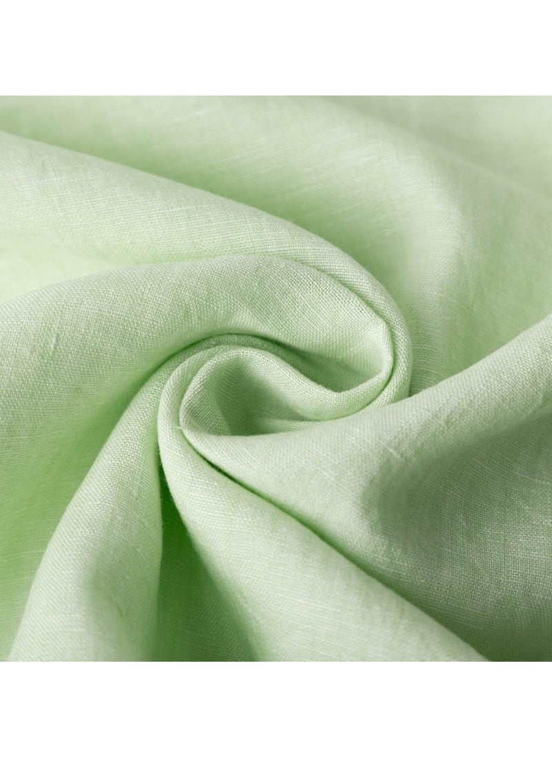 JewelOnPalette 100% Pure Linen Fabric, 58" Wide Linen Material for Cut by The Yard for Dress, Blouse, Shirt, Craft and Embroidery - Light Pistachio  - Image 1