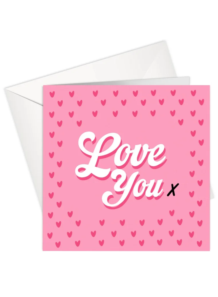 Share The Love Love You x – Romantic Greeting Card, Ideal for Valentine's Day, Anniversaries, or Special Moments