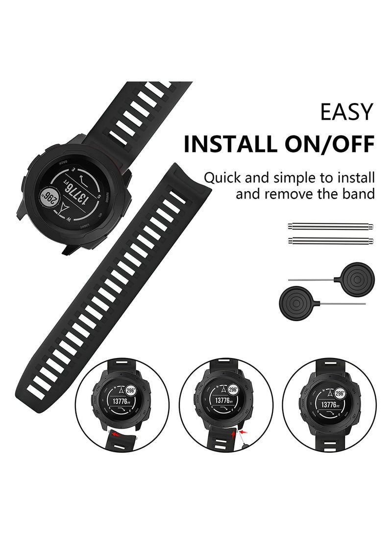 SYOSI Watch Band Waterproof Wristband Strap for Garmin Instinct Soft Silicone Replacement Watch Strap for Garmin Instinct Garmin Instinct 2 Solar Tactical with Adapter Tools - Image 5