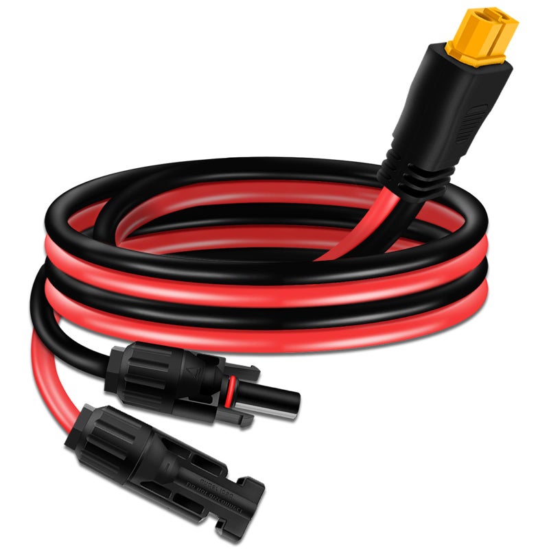 COMeap Solar Panel Cable for Ecoflow Anker SOLIX 10AWG, Compatible with MC-4 to XT60 Plug Solar Panel Connector Adapter Extension for Portable Power Station Solar Generator RV 3.4ft(1.04m) - Image 1