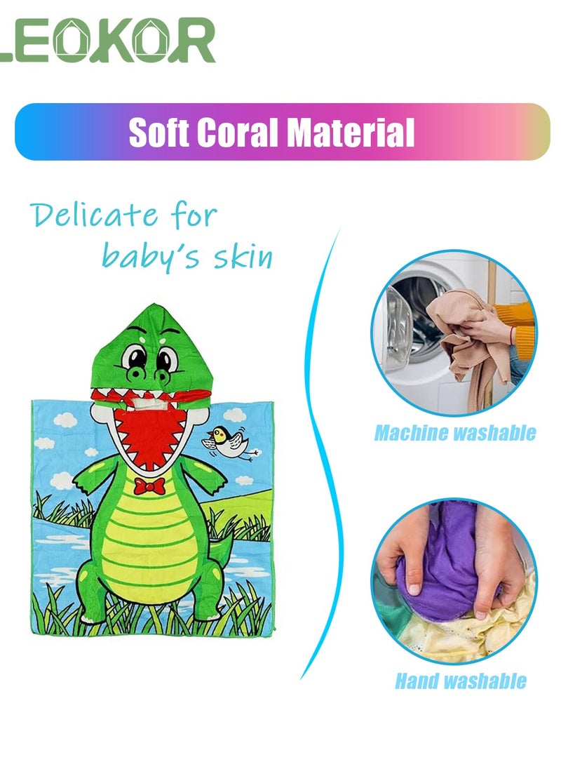 LEOKOR Kids Bath Towel for 4-9 Years Toddler, Microfiber Bath Towel Super Soft Robe Poncho Bathrobe, Children's Beach Pool Bath Swim Coverups with Portable Bag 70*150CM  - Image 5