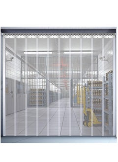 PVC Plastic Strips Door Curtains Transparent (3.28 x 8.85 ft), Readymade 2mm Thick Refrigeration Grade Curtains For Supermarkets Warehouse Factories Walk In AC Freezer Fridge Trucks