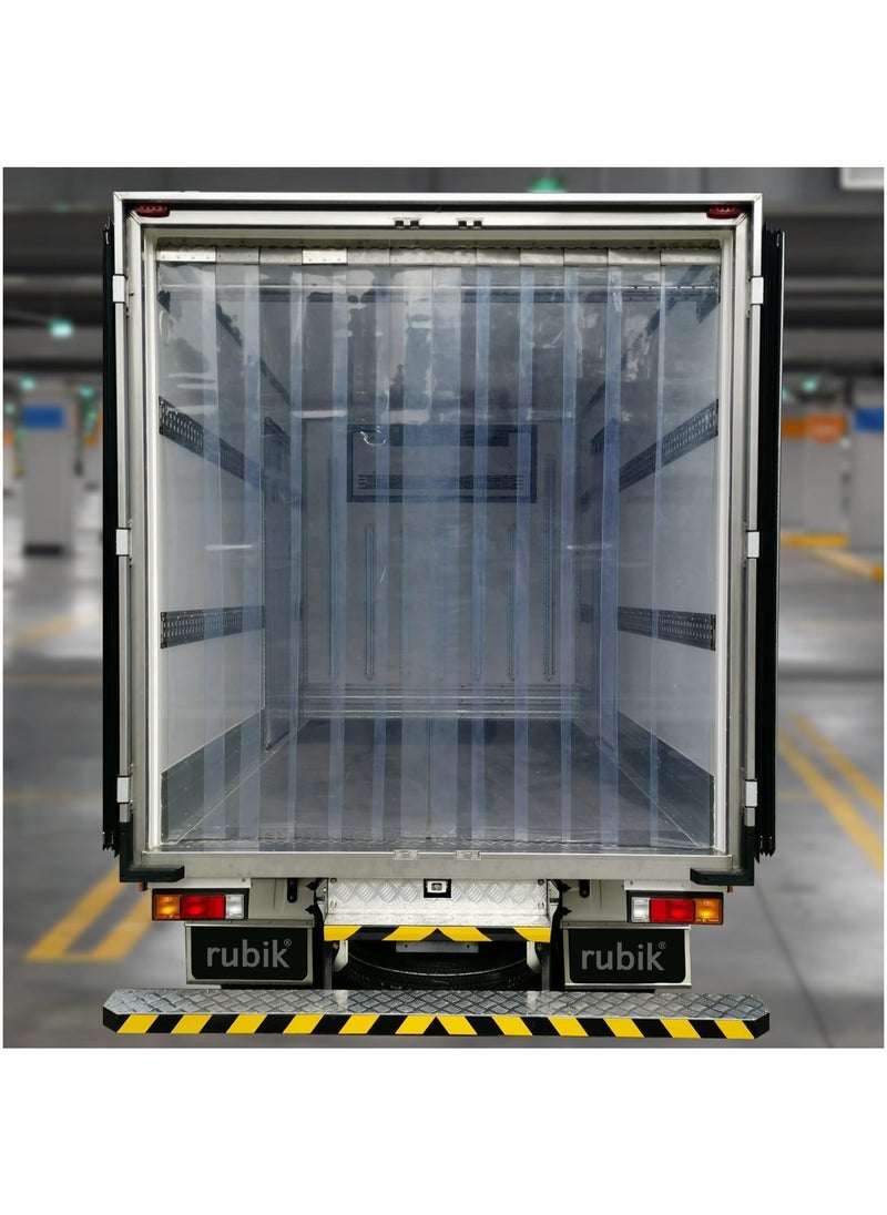 Rubik - PVC Plastic Strips Door Curtains Transparent (3.28 x 8.85 ft), Readymade 2mm Thick Refrigeration Grade Curtains For Supermarkets Warehouse Factories Walk In AC Freezer Fridge Trucks - Image 1