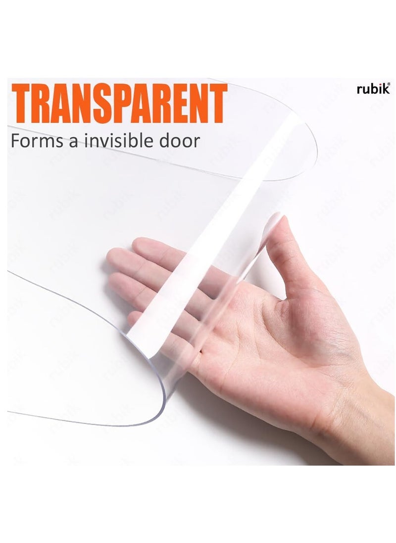 Rubik - PVC Plastic Strips Door Curtains Transparent (3.28 x 8.85 ft), Readymade 2mm Thick Refrigeration Grade Curtains For Supermarkets Warehouse Factories Walk In AC Freezer Fridge Trucks - Image 1
