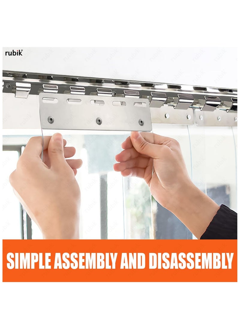 Rubik - PVC Plastic Strips Door Curtains Transparent (3.28 x 8.85 ft), Readymade 2mm Thick Refrigeration Grade Curtains For Supermarkets Warehouse Factories Walk In AC Freezer Fridge Trucks - Image 1
