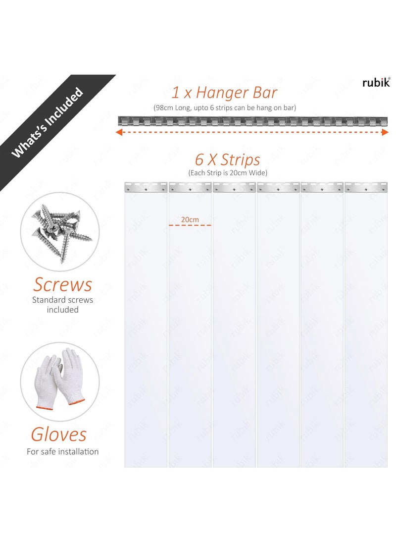 Rubik - PVC Plastic Strips Door Curtains Transparent (3.28 x 8.85 ft), Readymade 2mm Thick Refrigeration Grade Curtains For Supermarkets Warehouse Factories Walk In AC Freezer Fridge Trucks - Image 1
